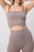Resim DoReMi Seamless Fitilli Kare Yaka Kalın Askılı Spor Sütyen 