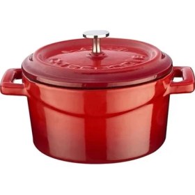 Resim AyrStore Metal Döküm Mini Tencere, 10 Cm, 0.35 L Hacim, Kırmızı 