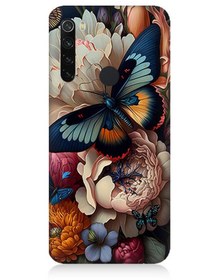 Resim Xiaomi Redmi Note 8 Uyumlu Silikon Kılıf Kelebek Ve Çiçek 