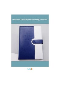 Resim Mavi Beyaz Kaliteli Termo Deri Tarihsiz Ajanda Defter A5 106 Yaprak Çok Renkli 