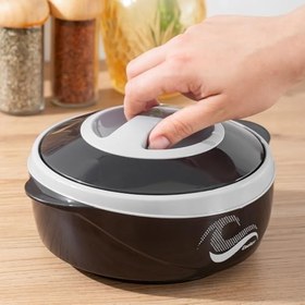 Resim Porsima 3149 1000 mL Yemek Termosu - Sızdırmaz Kilitlenebilir Kapak Paslanmaz Çelik Sefer Tası - Siyah 