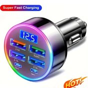Resim Cloud011 Siyah 6'li 1 Usb-c Hızlı Şarj 12.5v-24v Araç Şarj Aleti 3.1a Type-c 