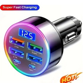 Resim Cloud011 Siyah 6'li 1 Usb-c Hızlı Şarj 12.5v-24v Araç Şarj Aleti 3.1a Type-c 