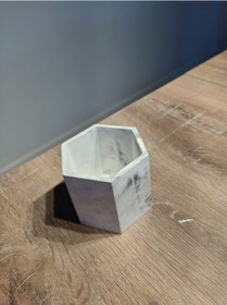 Resim Mermer Desenli Dekoratif Çicek Vazosu - 1022 