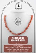 Resim OSMANLI DOĞAL TAŞ Yemen Akiği 8 Mm Düğümlü Doğal Taş Kolye 