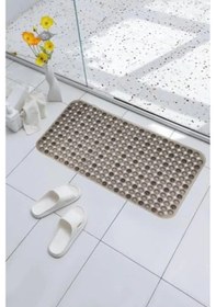 Resim Kaydırmaz Vantuzlu Banyo Paspası - 66,5 X 36,5 Cm, Siyah Yuvarlak Desen 21 x 21 