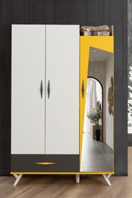 Resim Setay Giallo Genç Odası - 3 Kapılı Dolap, Karyola, Komodin 