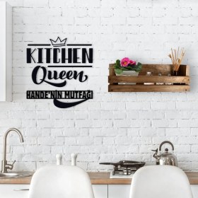 Resim BK Gift Dekoratif Doğal Ahşap Raf ve Isme Özel Mutfak Duvar Süsü-5 