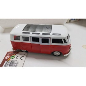 Resim Oyuncak Metal Model 1 / 36 Çek Bırak Kırmızı 1963 Volswagen T1 Bus Minibüs 