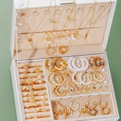 Resim 1 adet/22 adet/30 adet/Set Retro Moda Zarif Minimalizm Çok Elemanlı Spiral Kelebek Aşk Yüzük Tek Satırlı Püskül Kolye İmitasyon İnci Küpe Set Kombinasyon Kadınlar Gündelik Buluşma Tatil Parti Hediye Gündelik Çok Yönlü Stil (Kutusuz) 