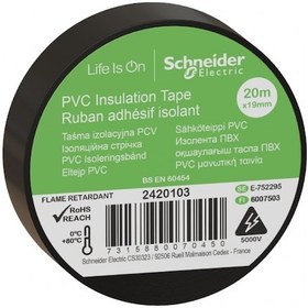 Resim Siyah Schneider İzole Bant Elektrik Bandı 20 Metre 