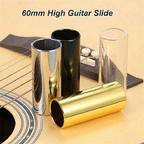 Resim 1 adet 60mm Paslanmaz Çelik Gitar Kaydırıcı - Gitar ve Ukulele Telli Çalgılar için Metal veya Cam Parmak Kaydırıcı - Gitar Aksesuarı 