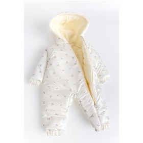 Resim Kapüşonlu Peluş Astarlı Kışlık Kız-erkek Bebek Astronot-kozmonot Tulum Krem 