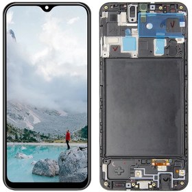 Resim Kdr Samsung Galaxy A20 SM-A205 Lcd Ekran Dokunmatik Revize Siyah Çıtalı 