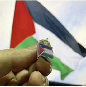 Resim Filistin Bayrağı Kudüs - Palestine Metal Yaka İğnesi Rozet Gümüş 12 Adet Gri 