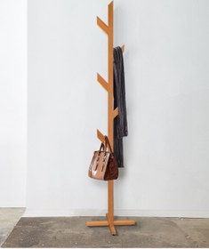 Resim NESTWOOD Masif Ahşap Ayaklı Askılık, Şemsiyelik, Hol Düzenleyici, Naturel Renk 