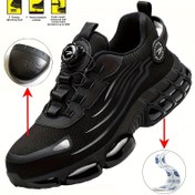 Resim Erkekler için Çelik Burunlu Kaymaz İş Ayakkabısı - Dayanıklı, Spor ve Fabrika Kullanımına Uygun Aşınmaya Dirençli Sneaker 