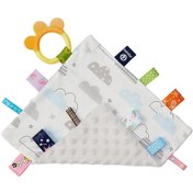 Resim Kangvka Yumuşak Pamuk Bebek Sakinleştirici Mendil, Renkli Etiket Ve Silikon Dikmen, Bulut Desenli, Tırnak Bakıma Ve Parmak Egzersizine Uygun 