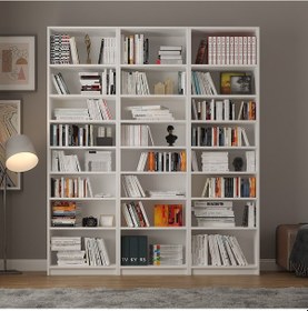 Resim Asra Trend %100 MDFLAM Beyaz Kitaplık K-20 