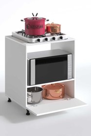 Resim Kenzlife Ocak Dolabı Bennu Byz 85*70*60 Xlarge Kapaklı Hazır Mutfak Klasik Setüstü Ocak İçin Sabit Tabla 