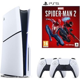 Resim Sony Playstation 5 Slim 1 TB Standart Edition Konsol + 2 Kol + PS5 Spider-Man 2 (İthalatçı Garantili) 
