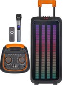 Resim Zineets Işıklı Büyük Boy Party Box Bluetooth Hoparlör Taşınabilir Şarjlı Ses Sistemi Radyolu Karaoke Mic 