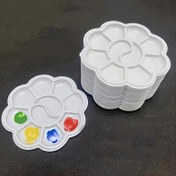 Resim 10 adet Mini Çiçek Şekilli Plastik Boyama Panoları - Su Temizleme, Akrilik ve Fenolik Yağlar için Sanat Tepsileri, Boya Karıştırma ve El Sanatları için Mükemmel, Boya Malzemeleri | Eğlenceli Tasarım | Dayanıklı Plastik, Çiçek Boyama Tepsileri 