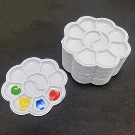 Resim 10 adet Mini Çiçek Şekilli Plastik Boyama Panoları - Su Temizleme, Akrilik ve Fenolik Yağlar için Sanat Tepsileri, Boya Karıştırma ve El Sanatları için Mükemmel, Boya Malzemeleri | Eğlenceli Tasarım | Dayanıklı Plastik, Çiçek Boyama Tepsileri 