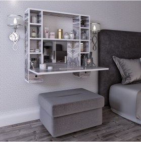 Resim Nilüfer Aynalı Çekmeceli Lüx Makyaj Masası N11 