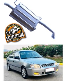 Resim EGZOZCUM Hyundai Accent Admira Uyumlu Arka Susturucu Egzoz Eğri Çıkışlı 1999-2002 