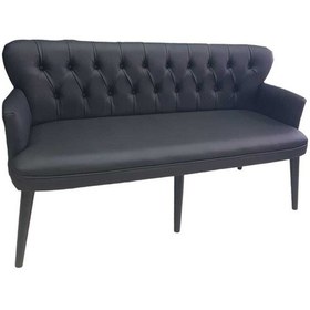 Resim Garden House 3'lü Deri Ofis Koltuk Takımı Bekleme Salonu Koltuk Takımı Üçlü Kanepe 3'lü Koltuk Siyah 