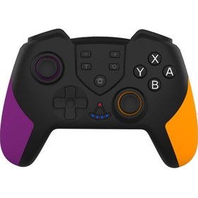 Resim Springsun Kablosuz Bt Gamepad Çift Motorlu Titreşim Fonksiyonlu Jiroskop Fonksiyonlu Switch/switch Lite Host Mor Ve Turuncu İle Uyumlu 