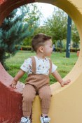 Resim gogo bici Askılı Ayarlanabilir Triko Tayt Salopet Tulum Bebek Çocuk Unisex 