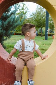 Resim gogo bici Askılı Ayarlanabilir Triko Tayt Salopet Tulum Bebek Çocuk Unisex 