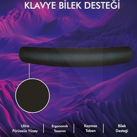 Resim MP03 - Memory Klavye Bilek Destek Pedi | Yumuşak, Ergonomik, Klavye Önü El Bileği Dinlendirme Pedi 