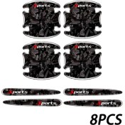 Resim Hightower 8 Adet Siyah Kapı Kolu Koruyucu Çekmece Karbon Fiber Desen Çizilmez 