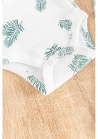 Resim Palmiye Desenli Şapkalı 3'lü Kız/erkek Bebek Takım 001 