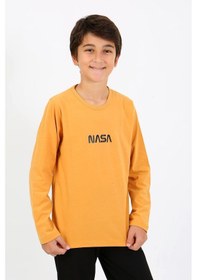 Resim Akbeniz Erkek Çocuk Uzun Kol Penye Pijama Takım 20438 Sarı 