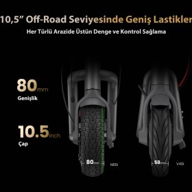 Resim Navee n65i 65 KM Menzil 25 KM Hız 1000 W Katlanır Elektrikli Scooter 