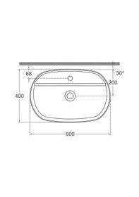 Resim Isvea Infinity Batarya Delikli Tezgah Üzeri Lavabo 60CM Antrasit 