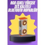 Resim Techno Stock Yüksek Ses Kablosuz 5.0 Bluetooth Hoparlör Rgb Işıklı 