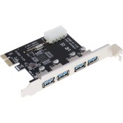 Resim Prettyia Pcı-E USB 3.0 Hub Adaptörü Genişletme Kartı 4 USB Bağlantı Noktası W / 4pin Güç Kaynağı Bağlantı Noktası (Yurt Dışından) 