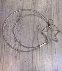 Resim OKYANUSAYD 220 VOLT DIŞ MEKANA UYGUN KIMIZI RENK 85X65 CM ÖLÇÜSÜNDE NEON LED IŞIKLI ÇİFT TARAFLI AY YILDIZ 