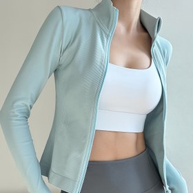 Resim Kadınların Yüksek Esneklikli Hızlı Kuruyan Yoga Hoodie - Mor Fermuarlı Ribbed Cuffs, Uzun Kollu ve Drawstring Hood, Hafif ve Nefes Alabilir, Fitness, Koşu ve Günlük Giyim için, Egzersiz Kıyafetleri, Şık Spor Tasarımı, Rahat Uygunluk 