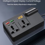 Resim 1 adet Araba İnverteri Dönüştürücü Takı Güç Priz 12V24V'den 220V'ye Hızlı Şarj USB+PD Araba Çok Fonksiyonlu Elektronik 