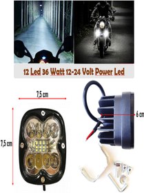 Resim reyoto 2 Adet 12 Led Projektör Sis Farı Araba Lamba Off Road Jeep Suv Motosiklet 12-24 Volt 