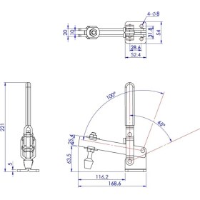 Resim Good Hand GH-12305 Dikey Geçiş Kelepçesi | 364 kg Kapasiteli Dayanıklı Kelepçe - Montaj ve Sabitleme 