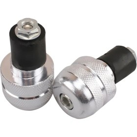 Resim Hightower 2 Adet Gümüş 22mm Evrensel Motosiklet Gidon Tutacakları - Metal Ağırlıklı Kapaklı 
