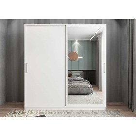 Resim Star Sürgü Kapaklı Gizli Çekmeceli Dolap Gardırop Beyaz 208 Cm 