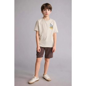 Resim DeFacto New Regular Fit Bisiklet Yaka Baskılı Kısa Kollu Tişört Erkek Çocuk H4329A826HS 
